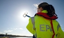 EPA staff member collecting water samples.